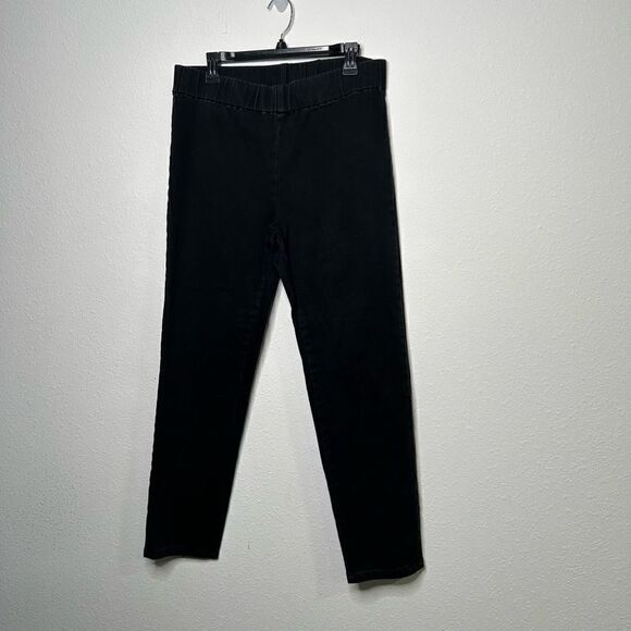 Soft Surroundings Women’s Black Pull On Straight Leg Stretch Pants Size L - Picture 1 of 9